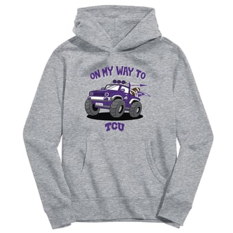 Toddler Vive La Fete Gray TCU Horned Frogs On My Way To Pullover Hoodie