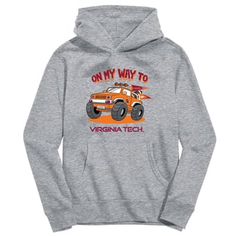 Toddler Vive La Fete Gray Virginia Tech Hokies On My Way To Pullover Hoodie