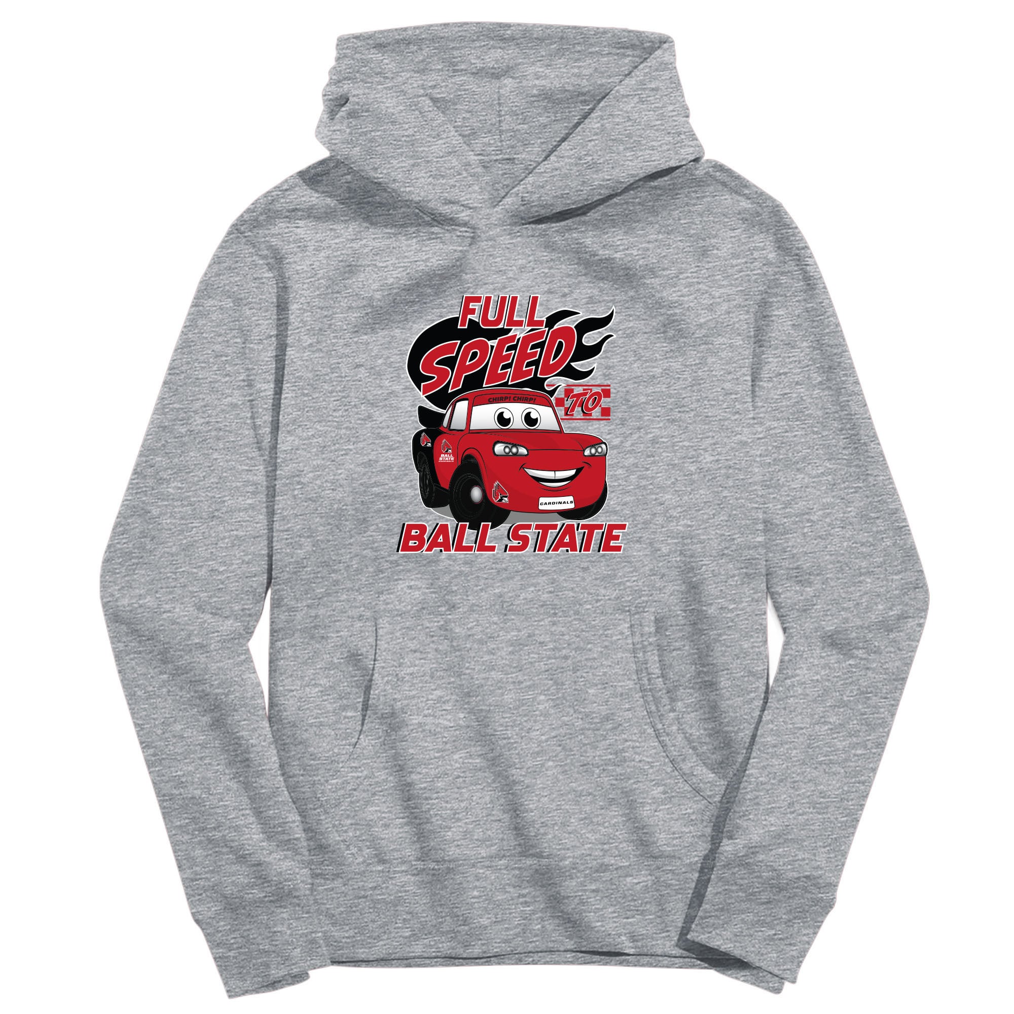 Youth Vive La Fete Gray Ball State Cardinals Full Speed Pullover Hoodie