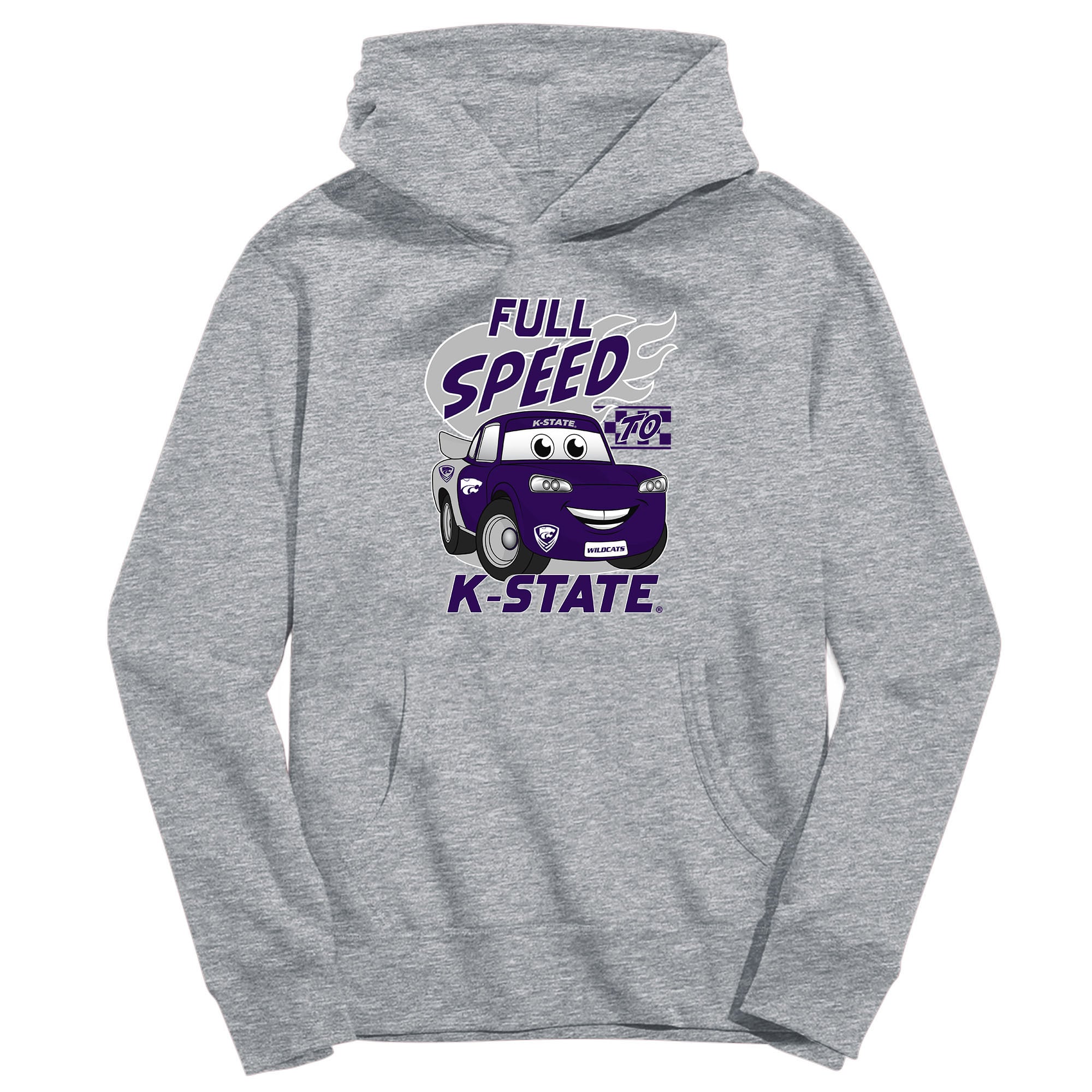Youth Vive La Fete Gray Kansas State Wildcats Full Speed Pullover Hoodie