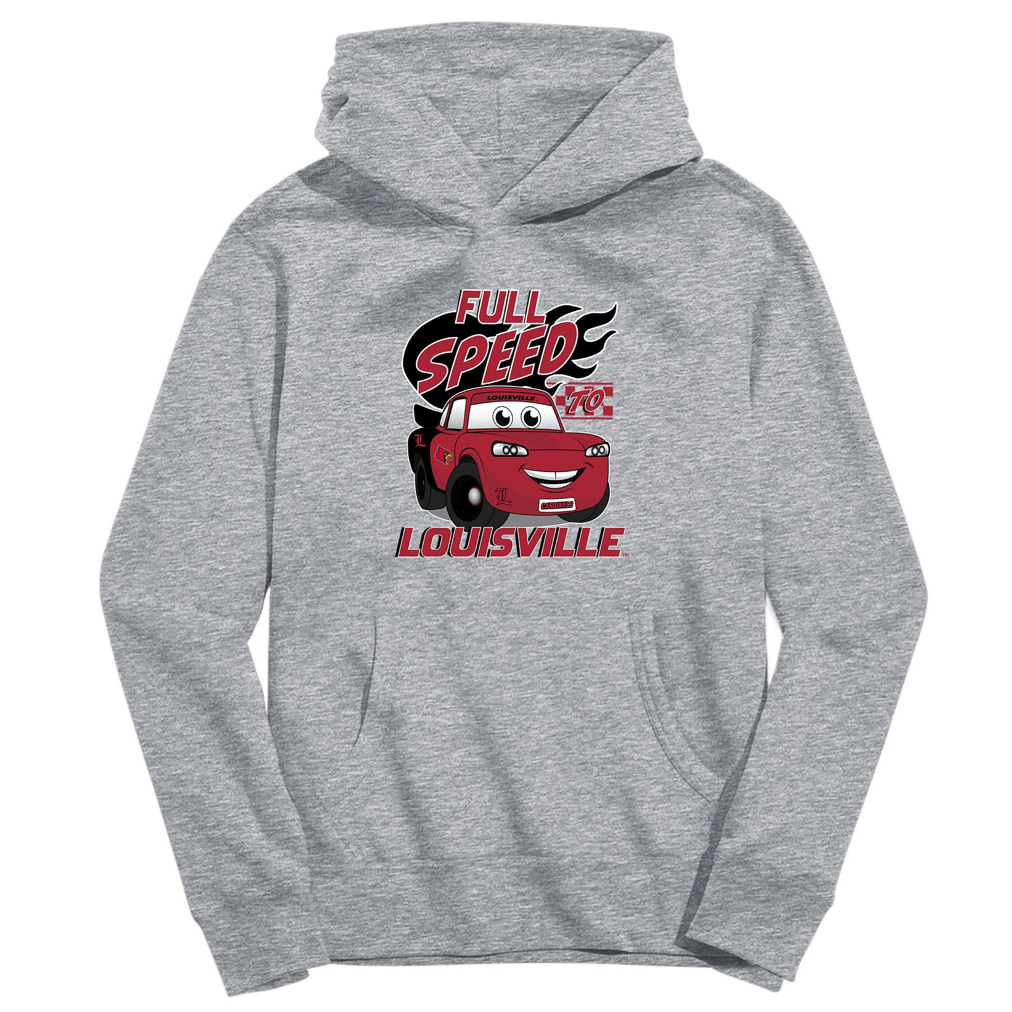 Youth Vive La Fete Gray Louisville Cardinals Full Speed Pullover Hoodie