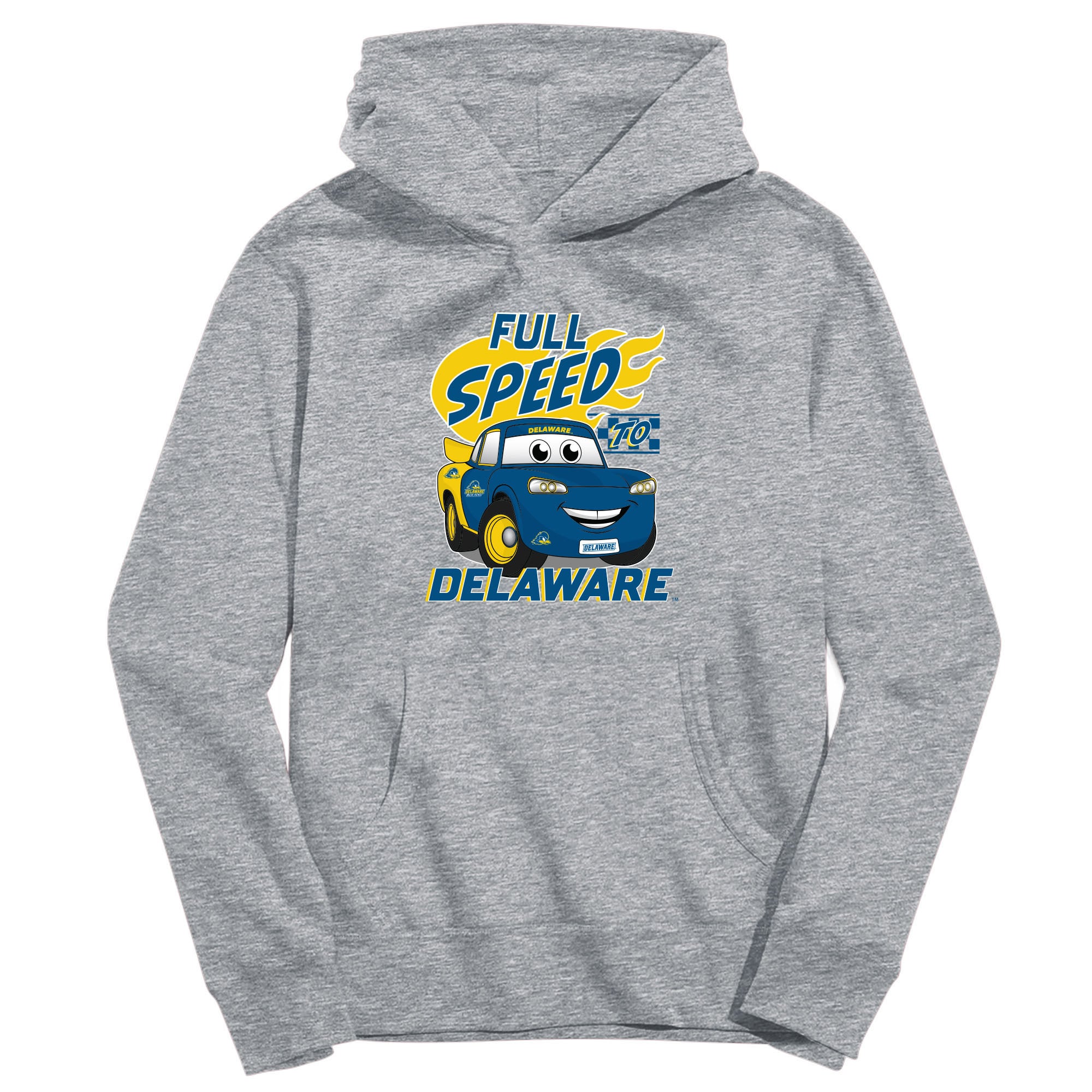 Youth Vive La Fete Gray Delaware Fightin' Blue Hens Full Speed Pullover Hoodie