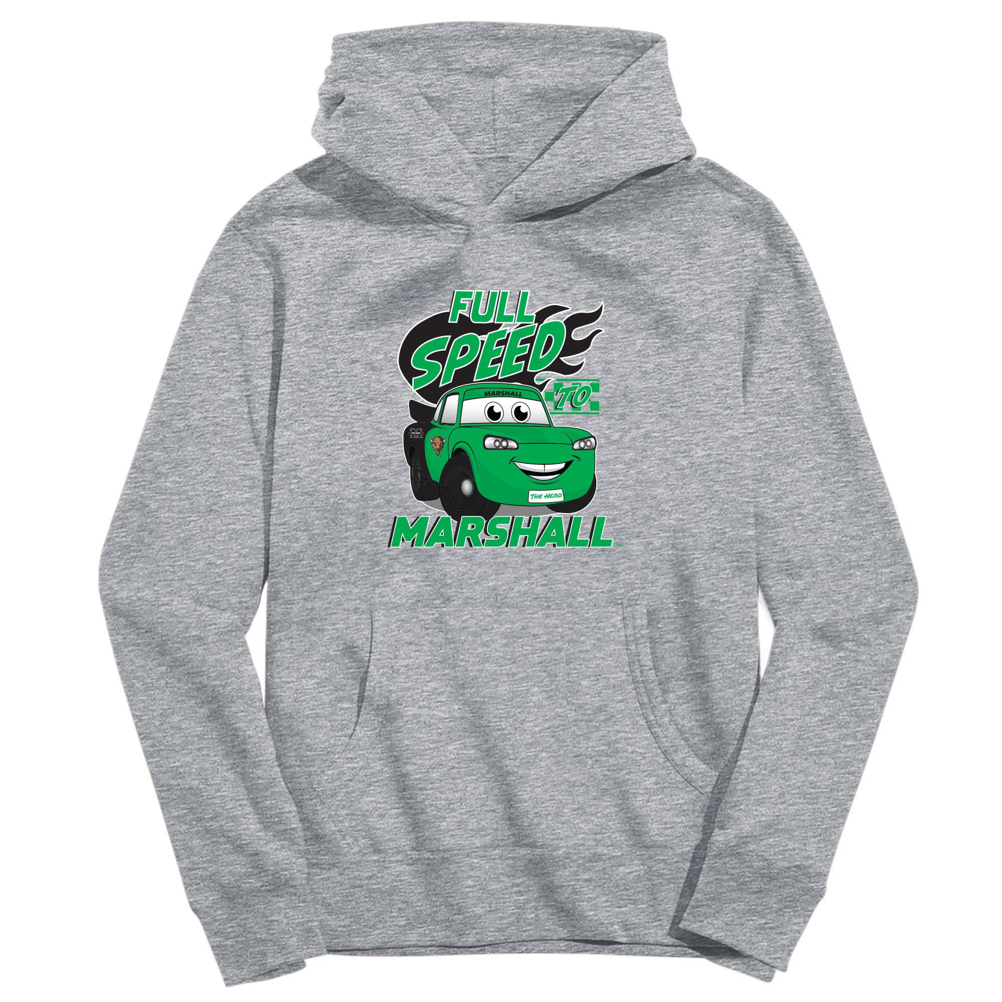 Youth Vive La Fete Gray Marshall Thundering Herd Full Speed Pullover Hoodie