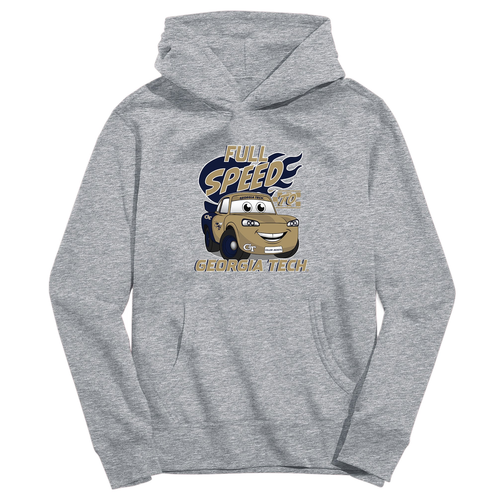 Youth Vive La Fete Gray Georgia Tech Yellow Jackets Full Speed Pullover Hoodie