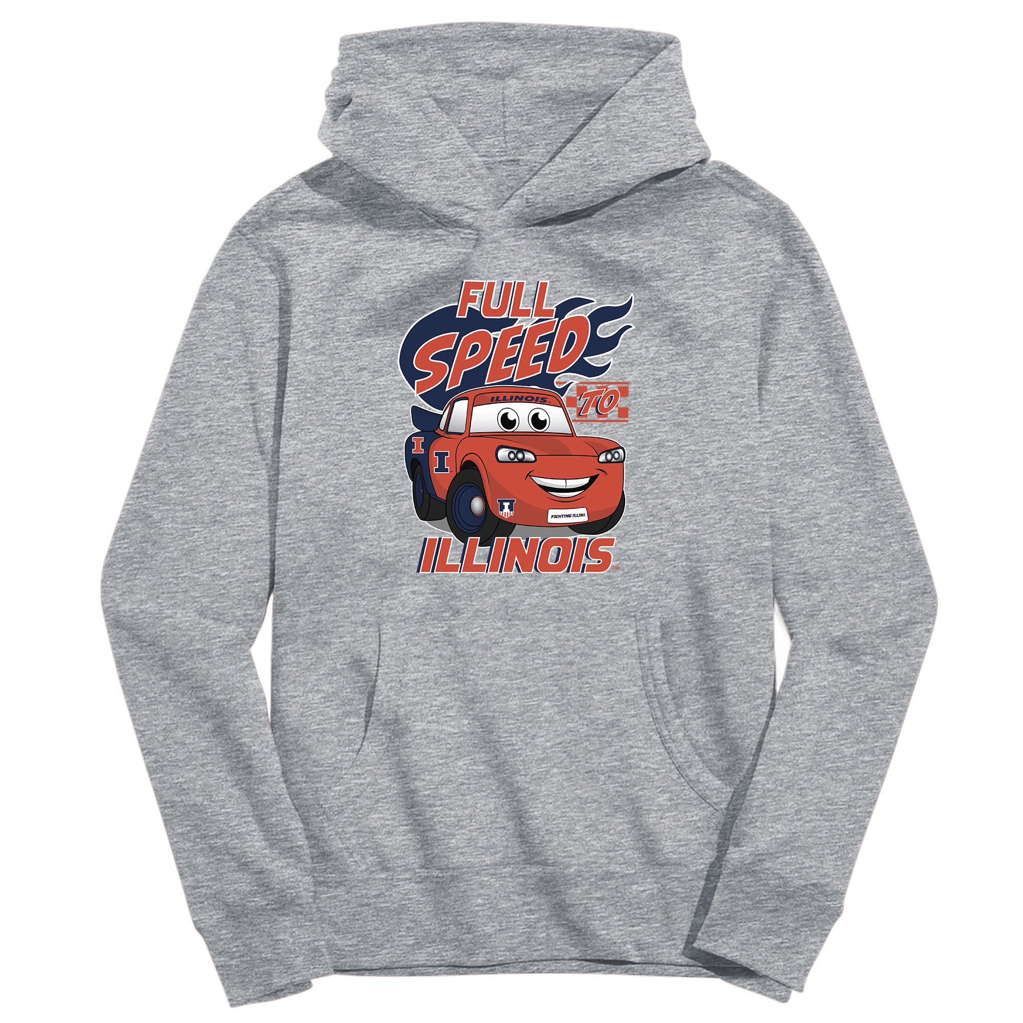 Youth Vive La Fete Gray Illinois Fighting Illini Full Speed Pullover Hoodie