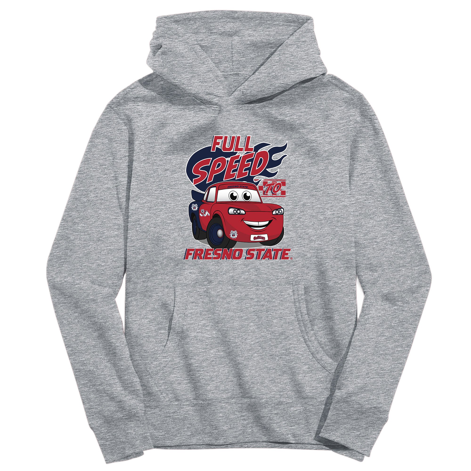 Youth Vive La Fete Gray Fresno State Bulldogs Full Speed Pullover Hoodie