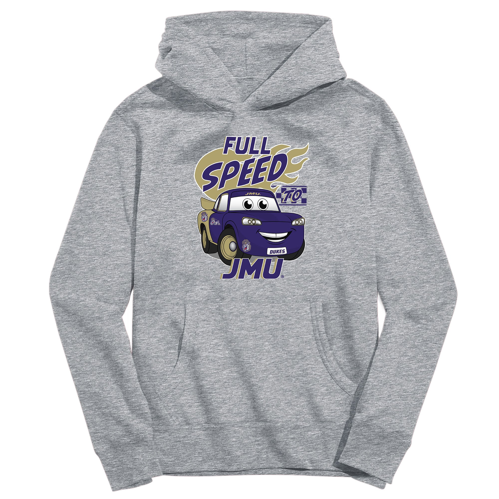 Youth Vive La Fete Gray James Madison Dukes Full Speed Pullover Hoodie