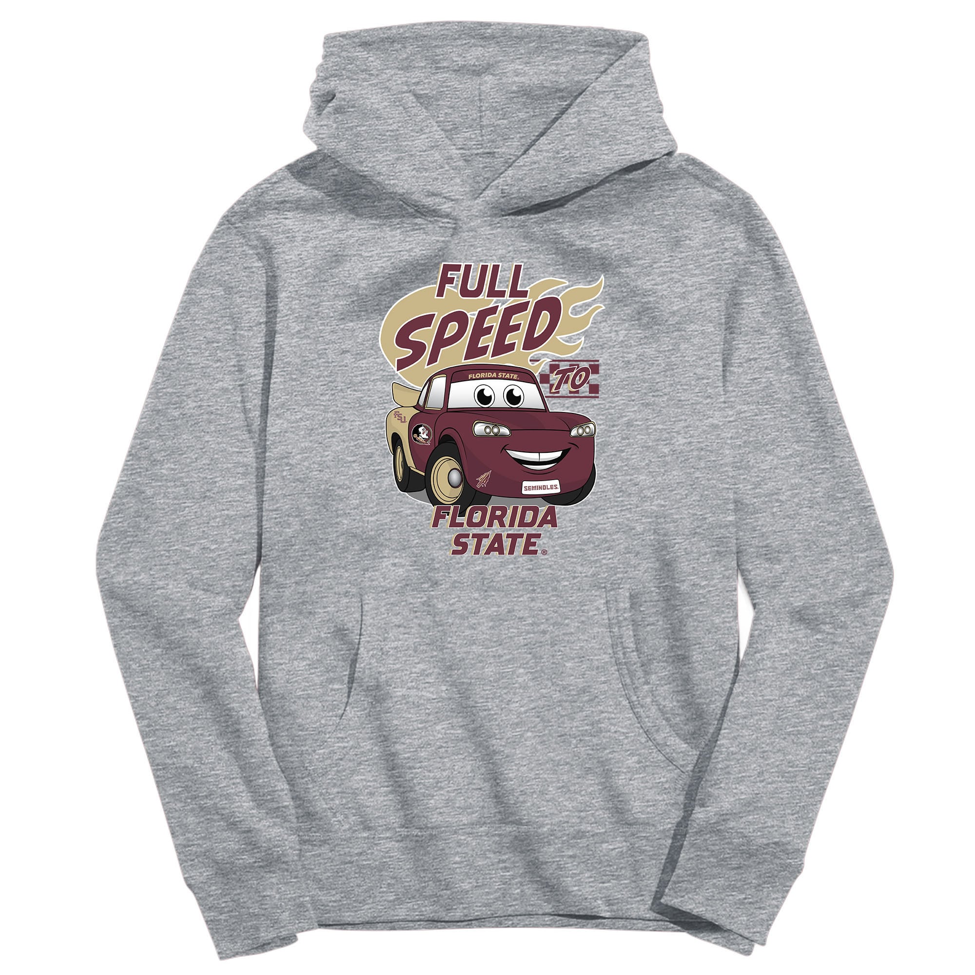 Youth Vive La Fete Gray Florida State Seminoles Full Speed Pullover Hoodie
