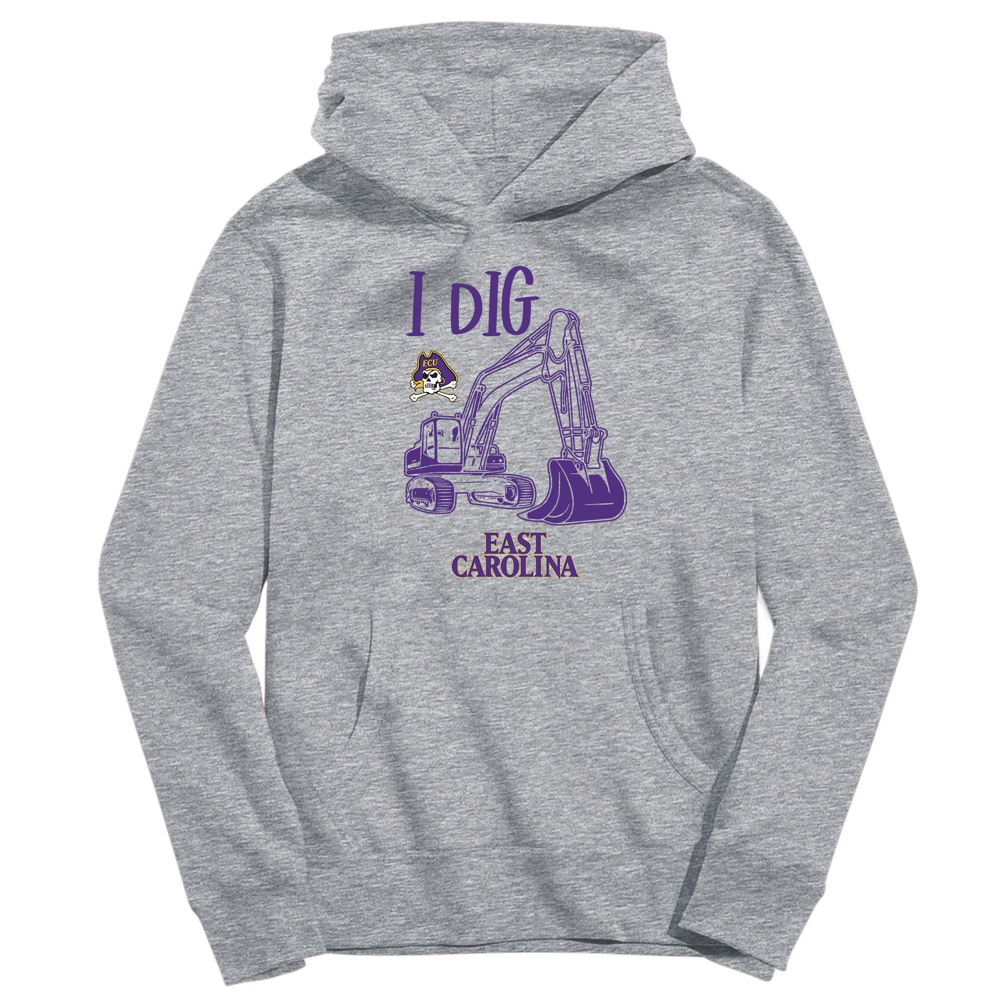 Youth Vive La Fete Gray ECU Pirates Excavator Pullover Hoodie