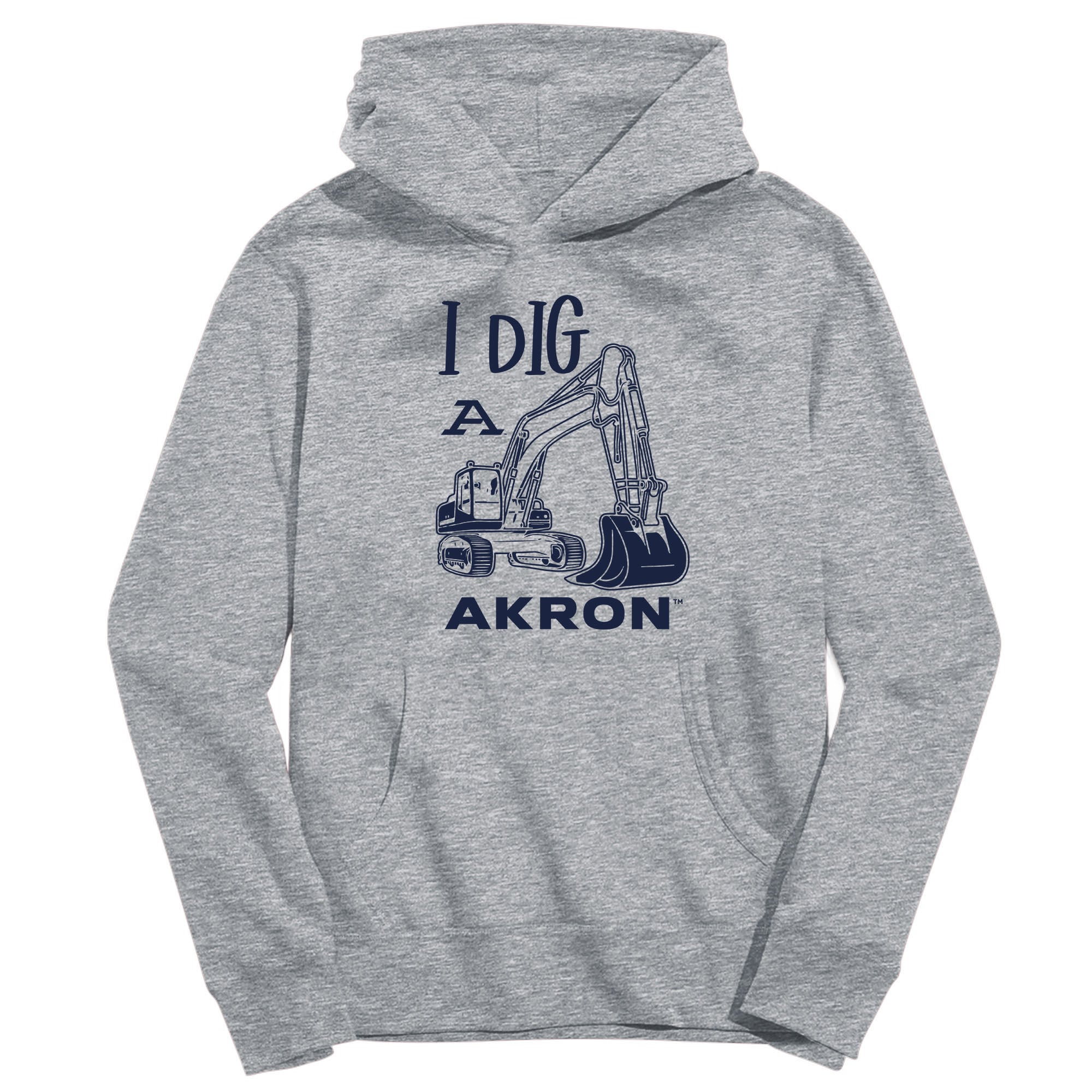 Youth Vive La Fete Gray Akron Zips Excavator Pullover Hoodie