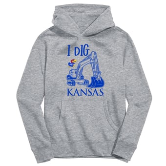 Youth Vive La Fete Gray Kansas Jayhawks Excavator Pullover Hoodie