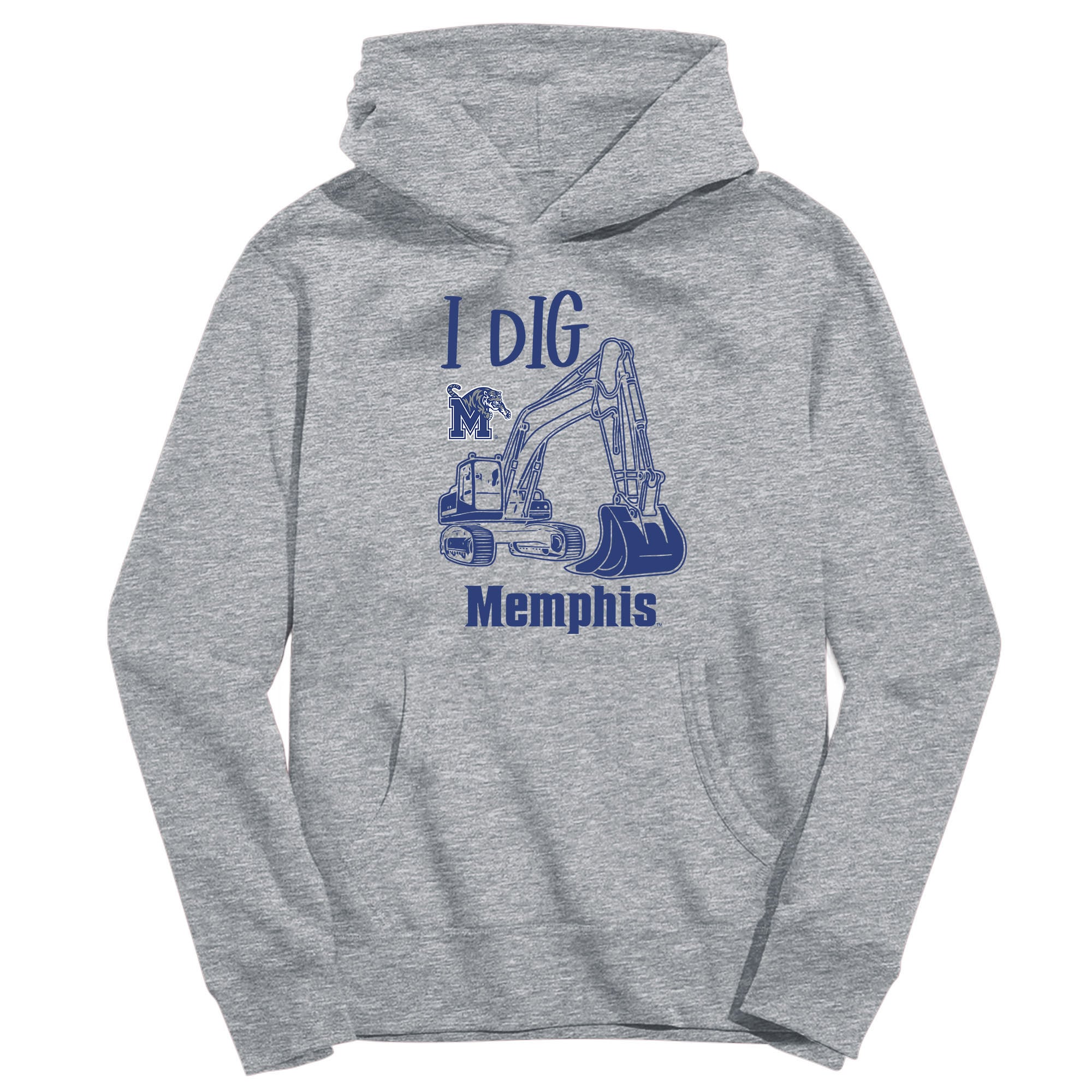 Youth Vive La Fete Gray Memphis Tigers Excavator Pullover Hoodie