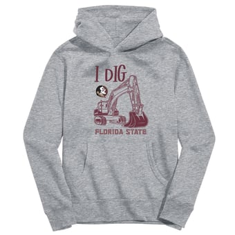 Youth Vive La Fete Gray Florida State Seminoles Excavator Pullover Hoodie