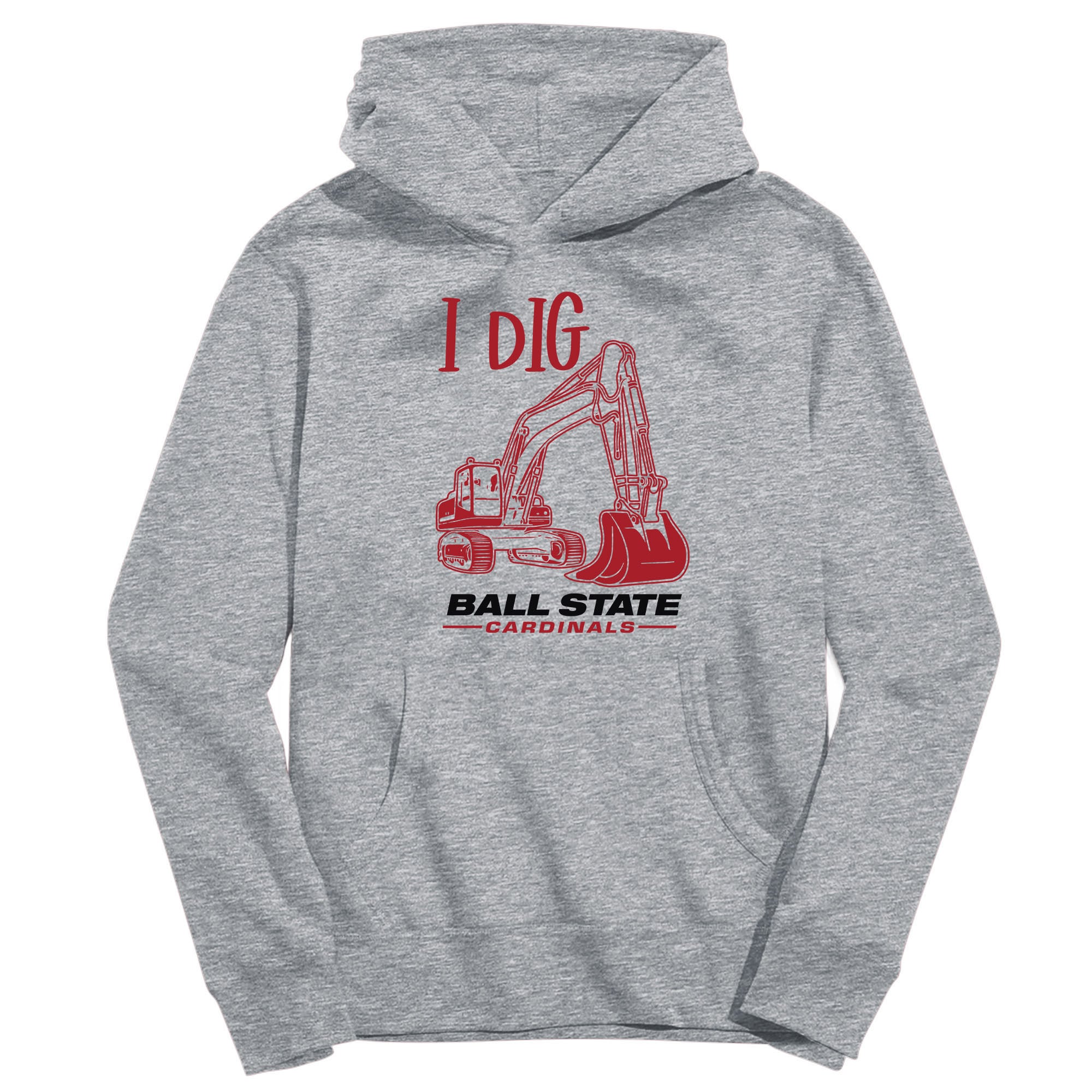 Youth Vive La Fete Gray Ball State Cardinals Excavator Pullover Hoodie