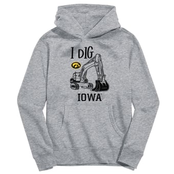 Toddler Vive La Fete Gray Iowa Hawkeyes Excavator Pullover Hoodie
