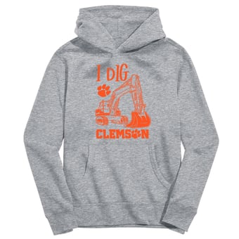 Toddler Vive La Fete Gray Clemson Tigers Excavator Pullover Hoodie