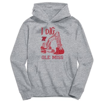 Toddler Vive La Fete Gray Ole Miss Rebels Excavator Pullover Hoodie