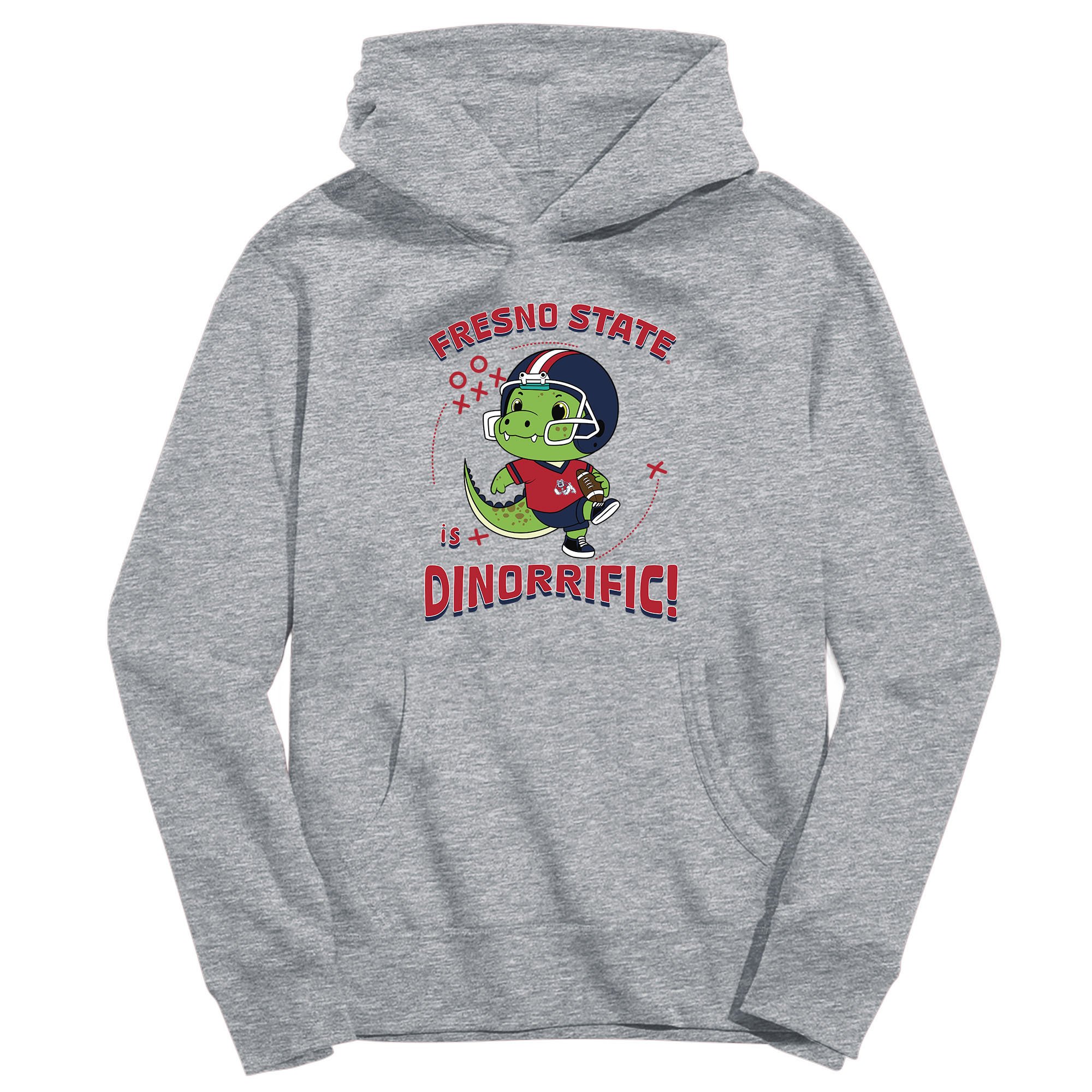 Youth Vive La Fete Gray Fresno State Bulldogs Dino-Rrific Pullover Hoodie
