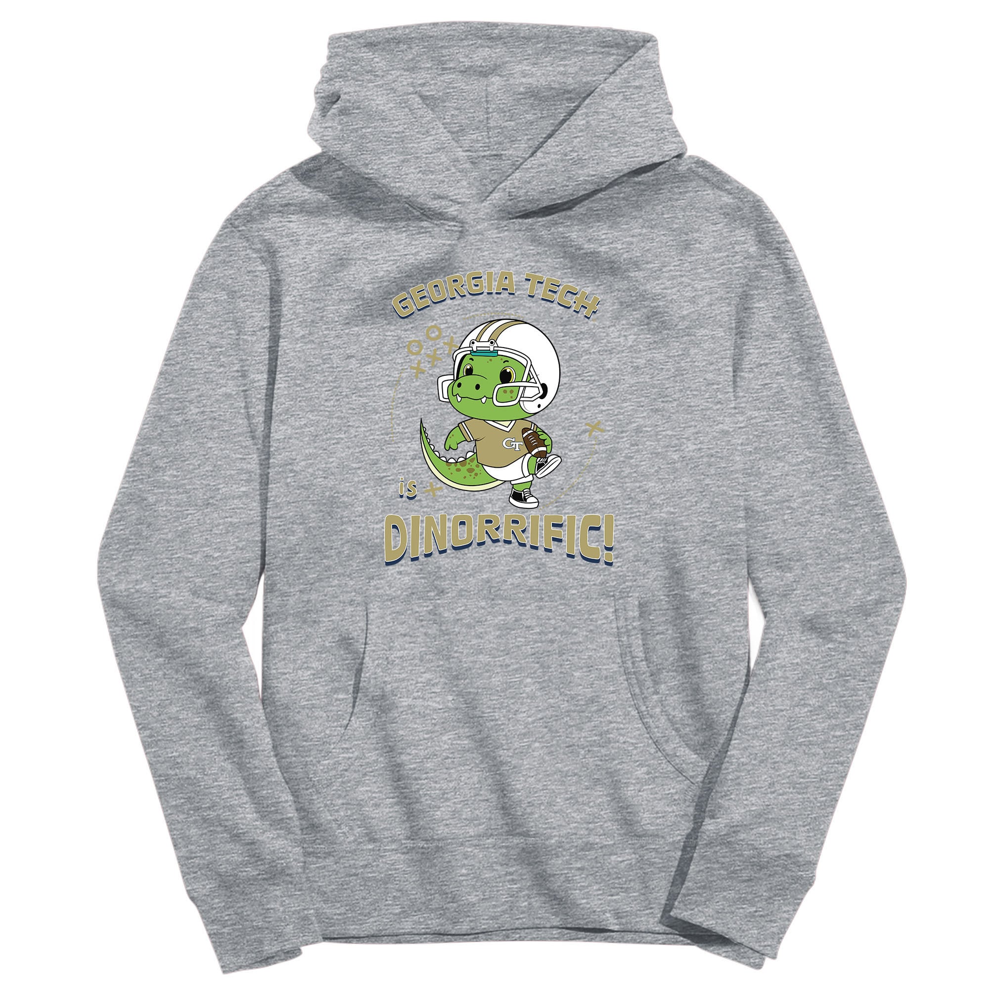 Youth Vive La Fete Gray Georgia Tech Yellow Jackets Dino-Rrific Pullover Hoodie