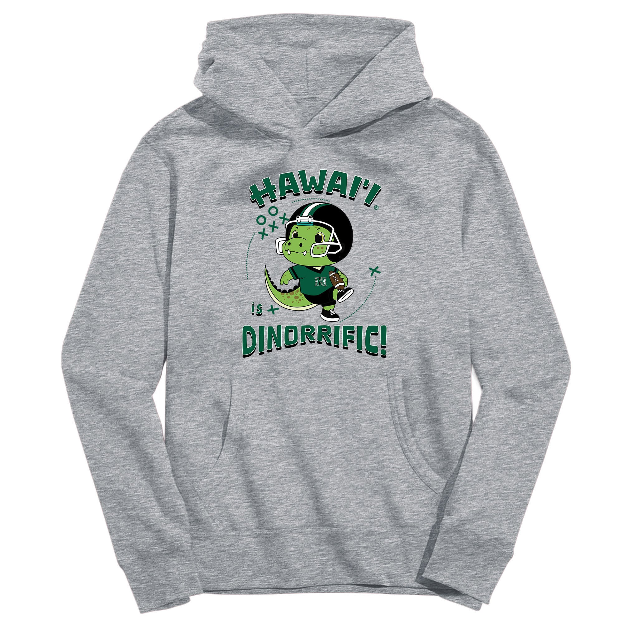 Youth Vive La Fete Gray Hawaii Rainbow Warriors Dino-Rrific Pullover Hoodie