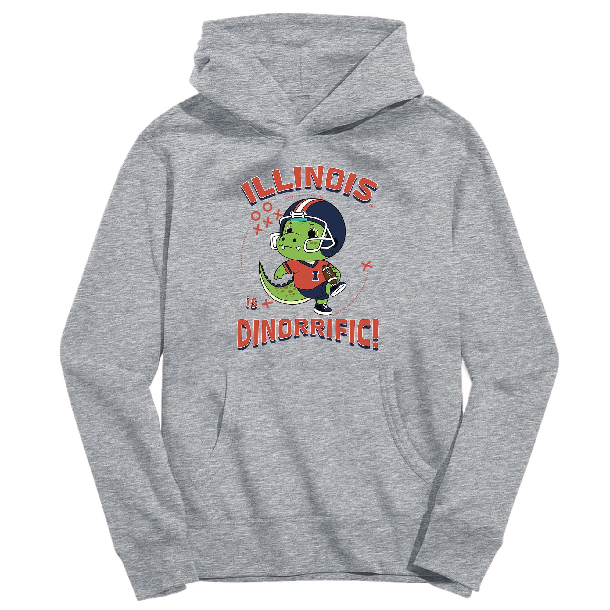 Youth Vive La Fete Gray Illinois Fighting Illini Dino-Rrific Pullover Hoodie