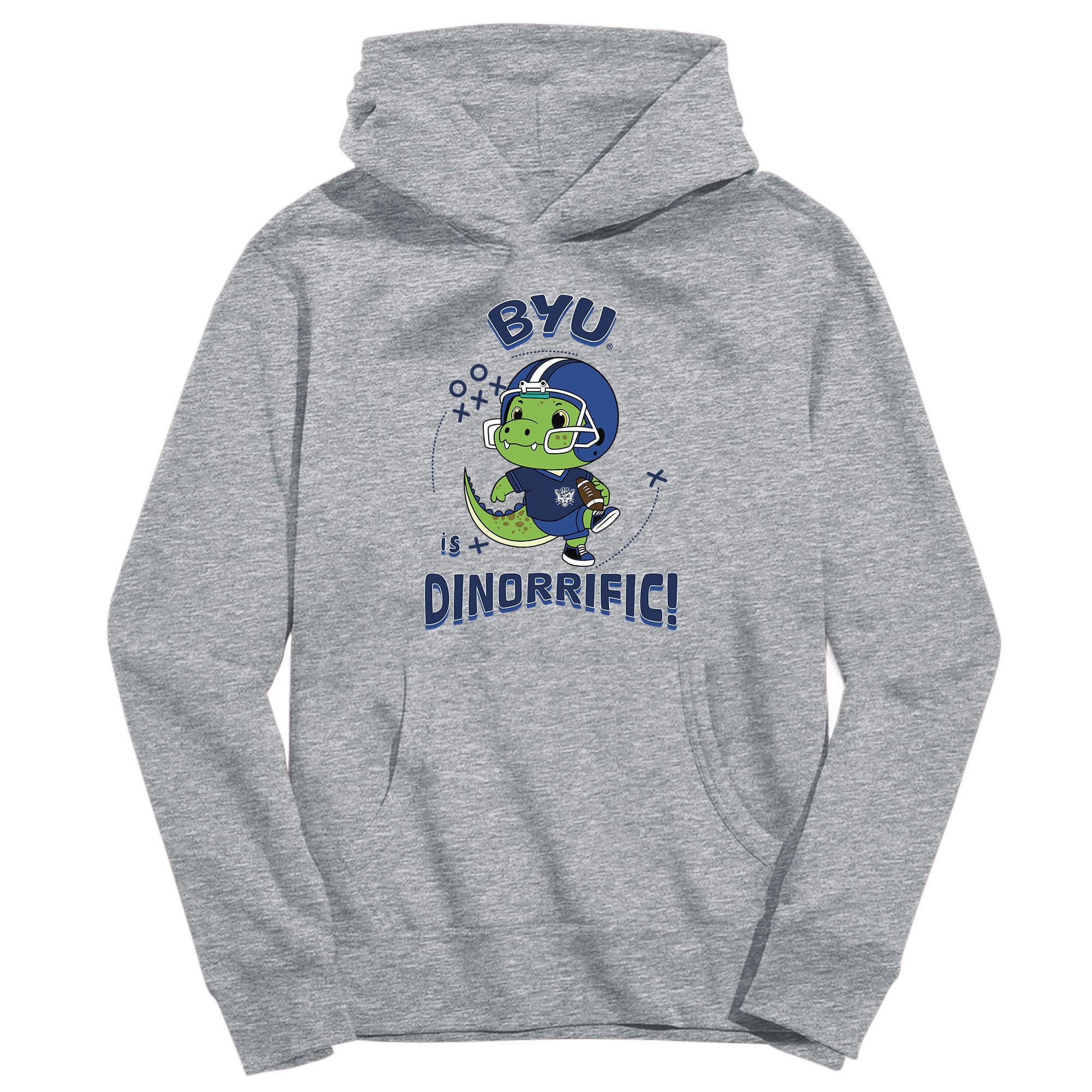 Youth Vive La Fete Gray BYU Cougars Dino-Rrific Pullover Hoodie