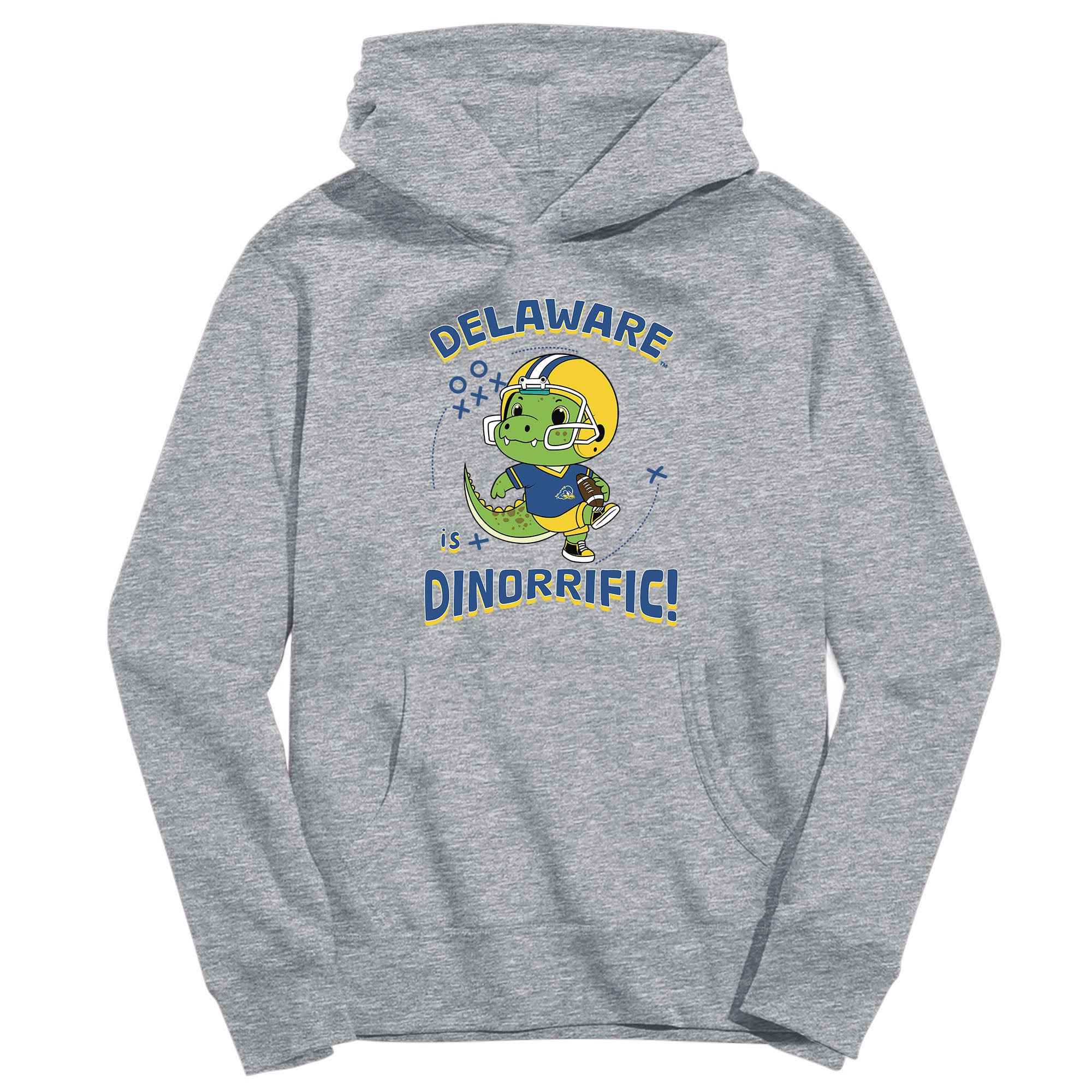 Youth Vive La Fete Gray Delaware Fightin' Blue Hens Dino-Rrific Pullover Hoodie