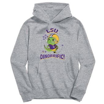 Youth Vive La Fete Gray LSU Tigers Dino-Rrific Pullover Hoodie