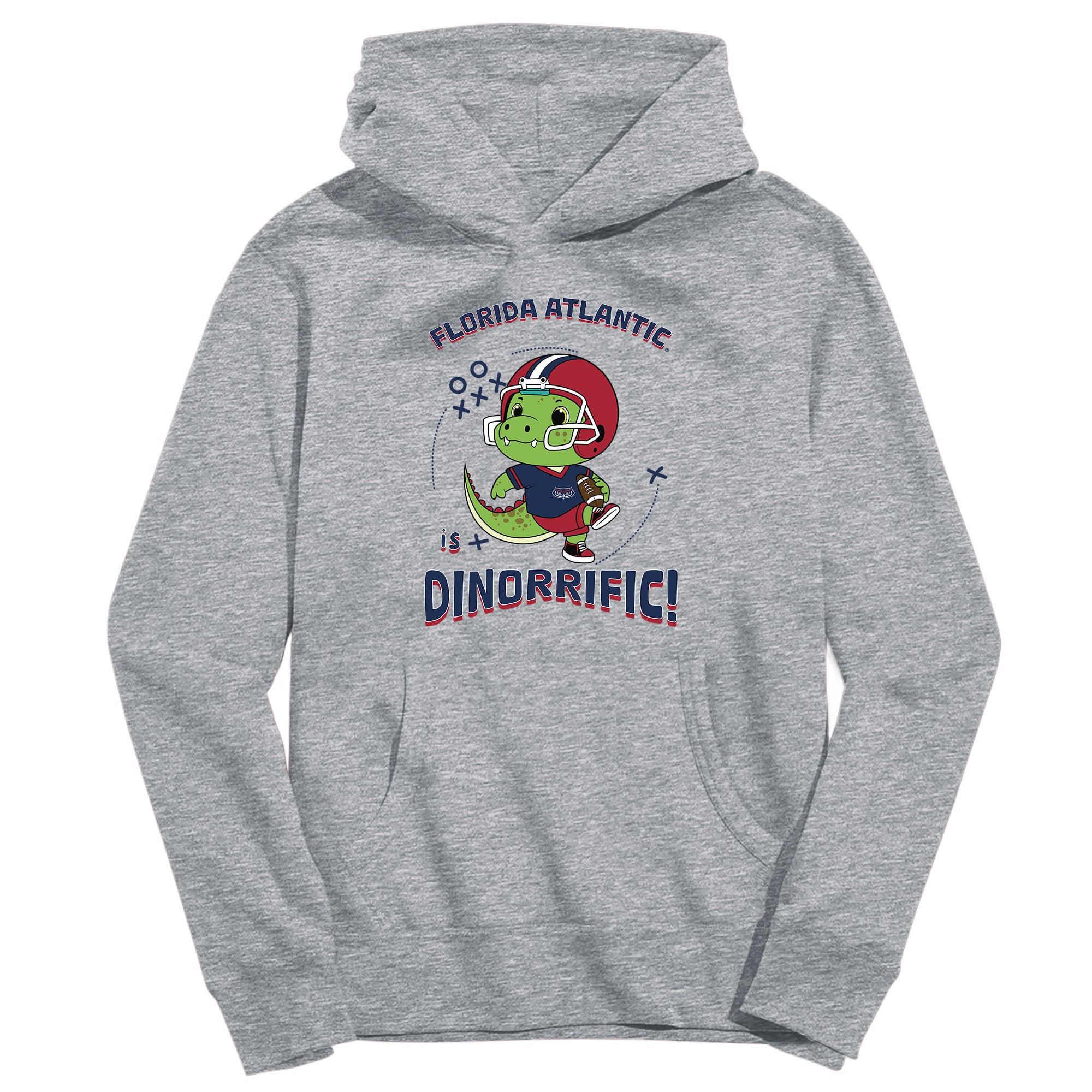 Youth Vive La Fete Gray Florida Atlantic Owls Dino-Rrific Pullover Hoodie