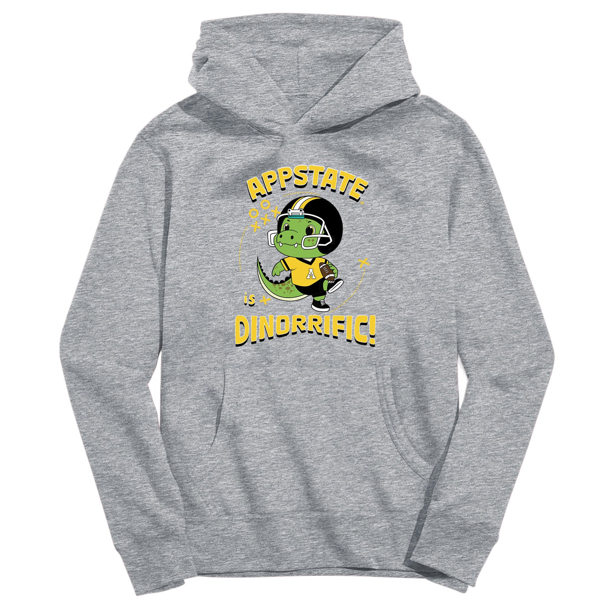 Youth Vive La Fete Gray Appalachian State Mountaineers Dino-Rrific Pullover Hoodie