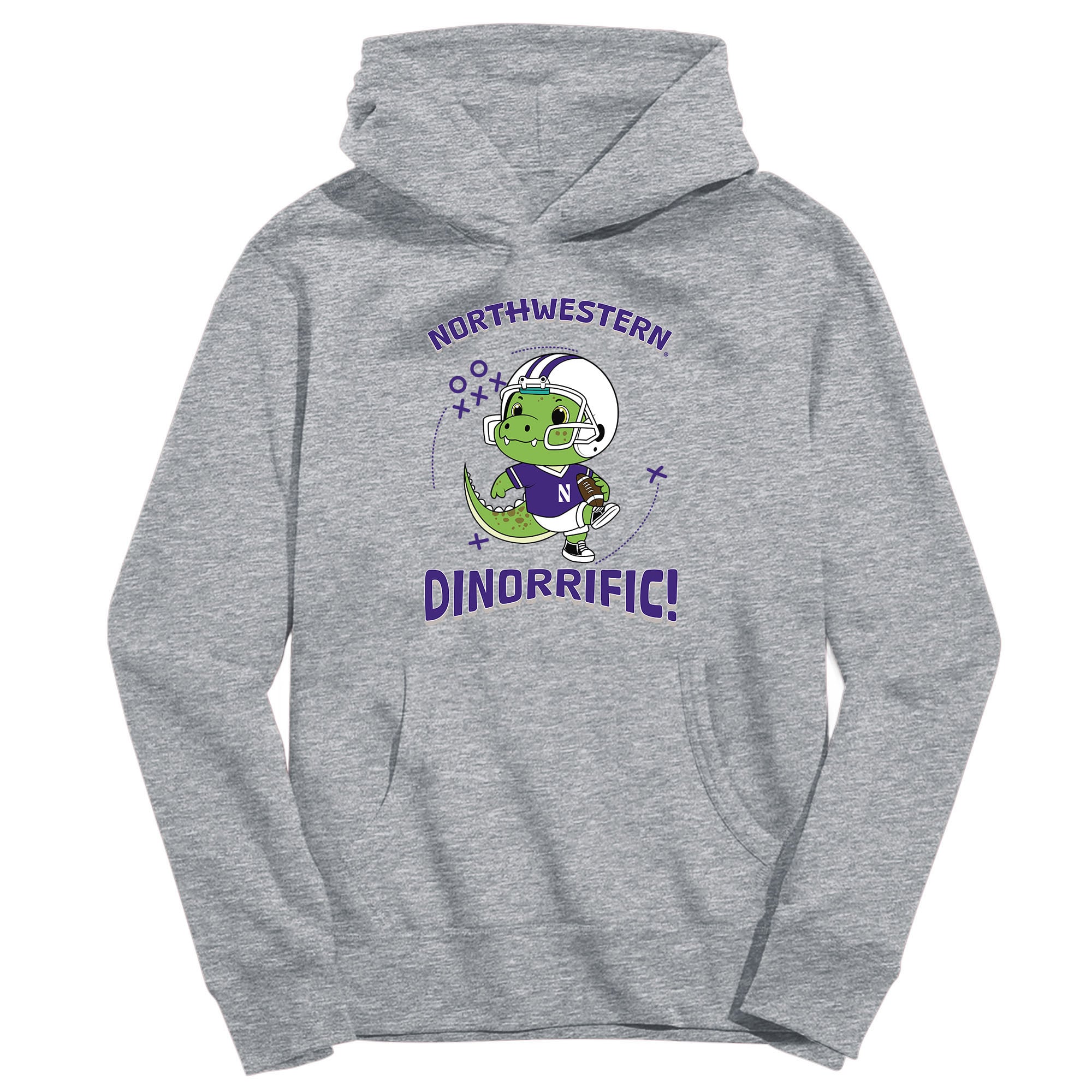 Youth Vive La Fete Gray Northwestern Wildcats Dino-Rrific Pullover Hoodie
