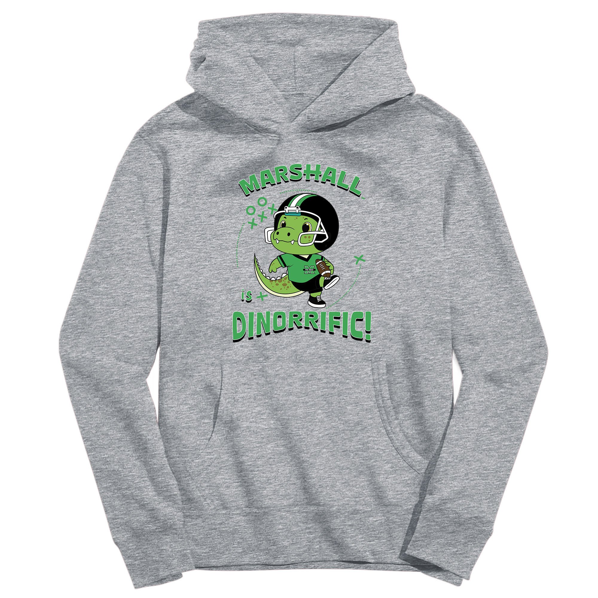 Youth Vive La Fete Gray Marshall Thundering Herd Dino-Rrific Pullover Hoodie