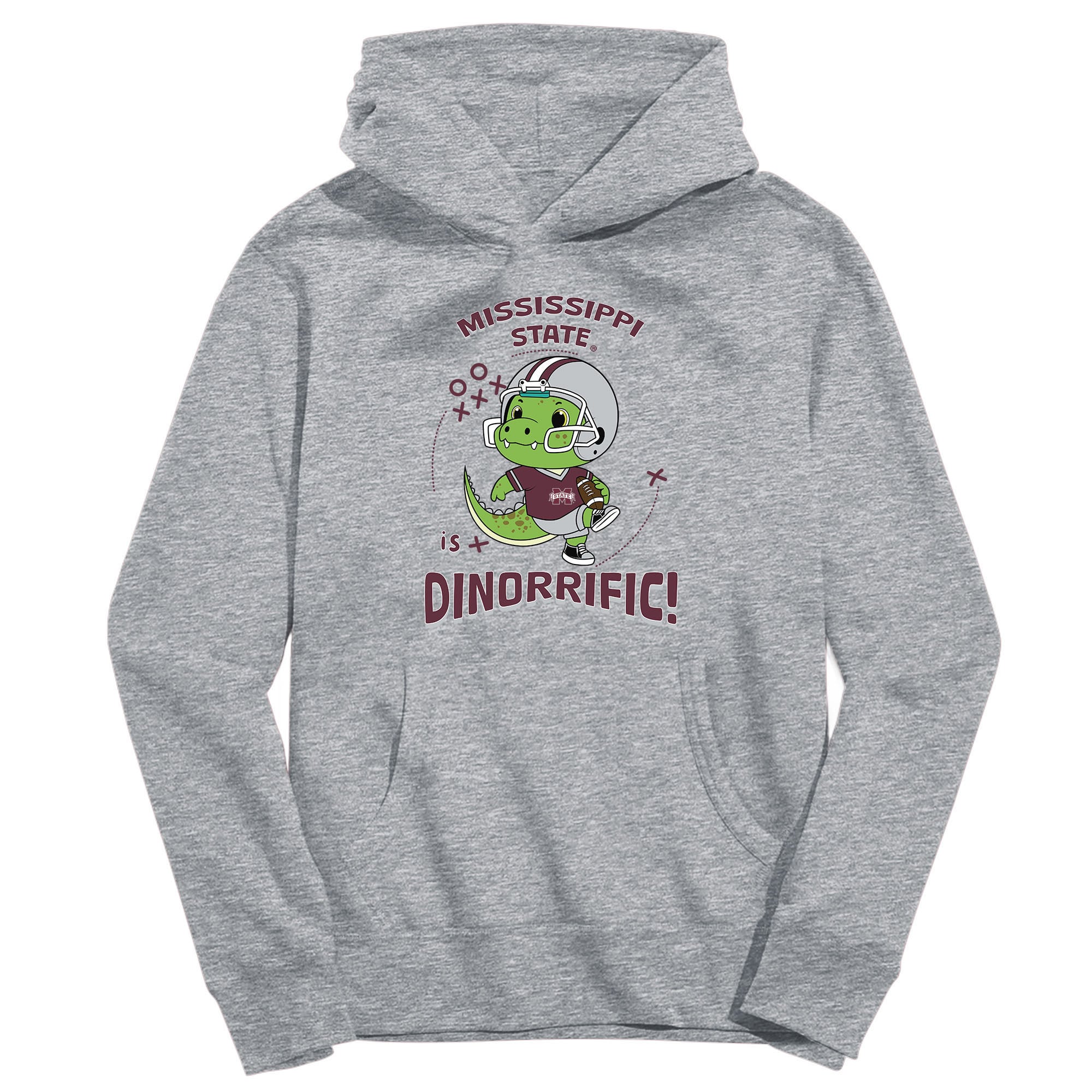 Youth Vive La Fete Gray Mississippi State Bulldogs Dino-Rrific Pullover Hoodie