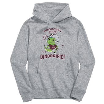 Youth Vive La Fete Gray Mississippi State Bulldogs Dino-Rrific Pullover Hoodie