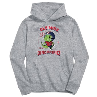 Youth Vive La Fete Gray Ole Miss Rebels Dino-Rrific Pullover Hoodie