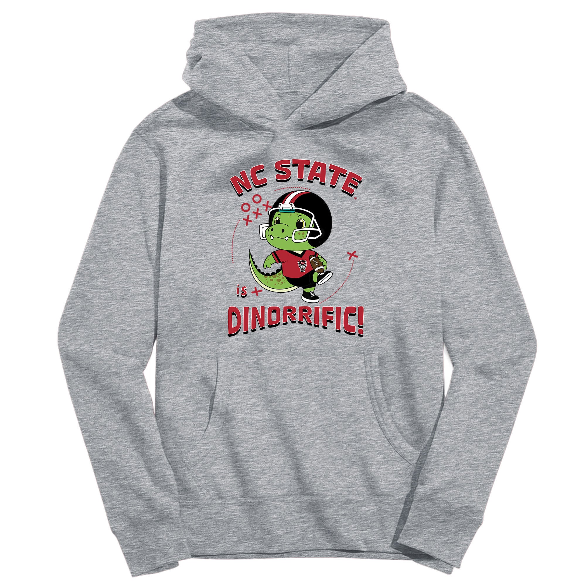 Youth Vive La Fete Gray NC State Wolfpack Dino-Rrific Pullover Hoodie