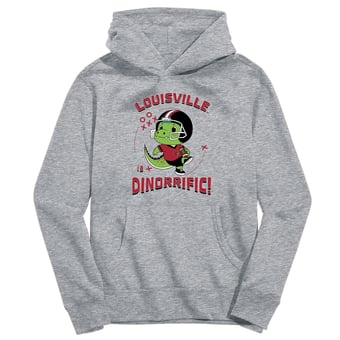 Toddler Vive La Fete Gray Louisville Cardinals Dino-Rrific Pullover Hoodie