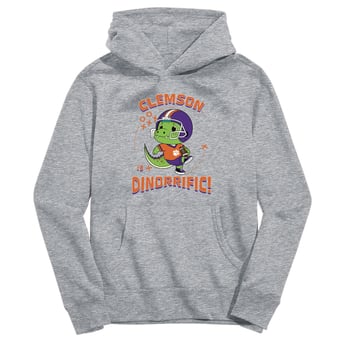 Toddler Vive La Fete Gray Clemson Tigers Dino-Rrific Pullover Hoodie