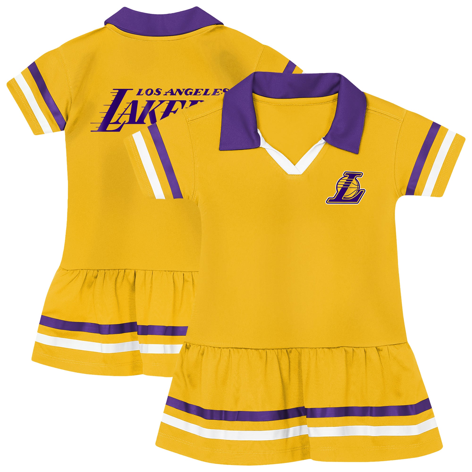 Girls Outerstuff Gold Los Angeles Lakers Star Player Fashion Dress