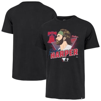 Men's Profile Bryce Harper Black Philadelphia Phillies Big & Tall Caricature Player T-Shirt