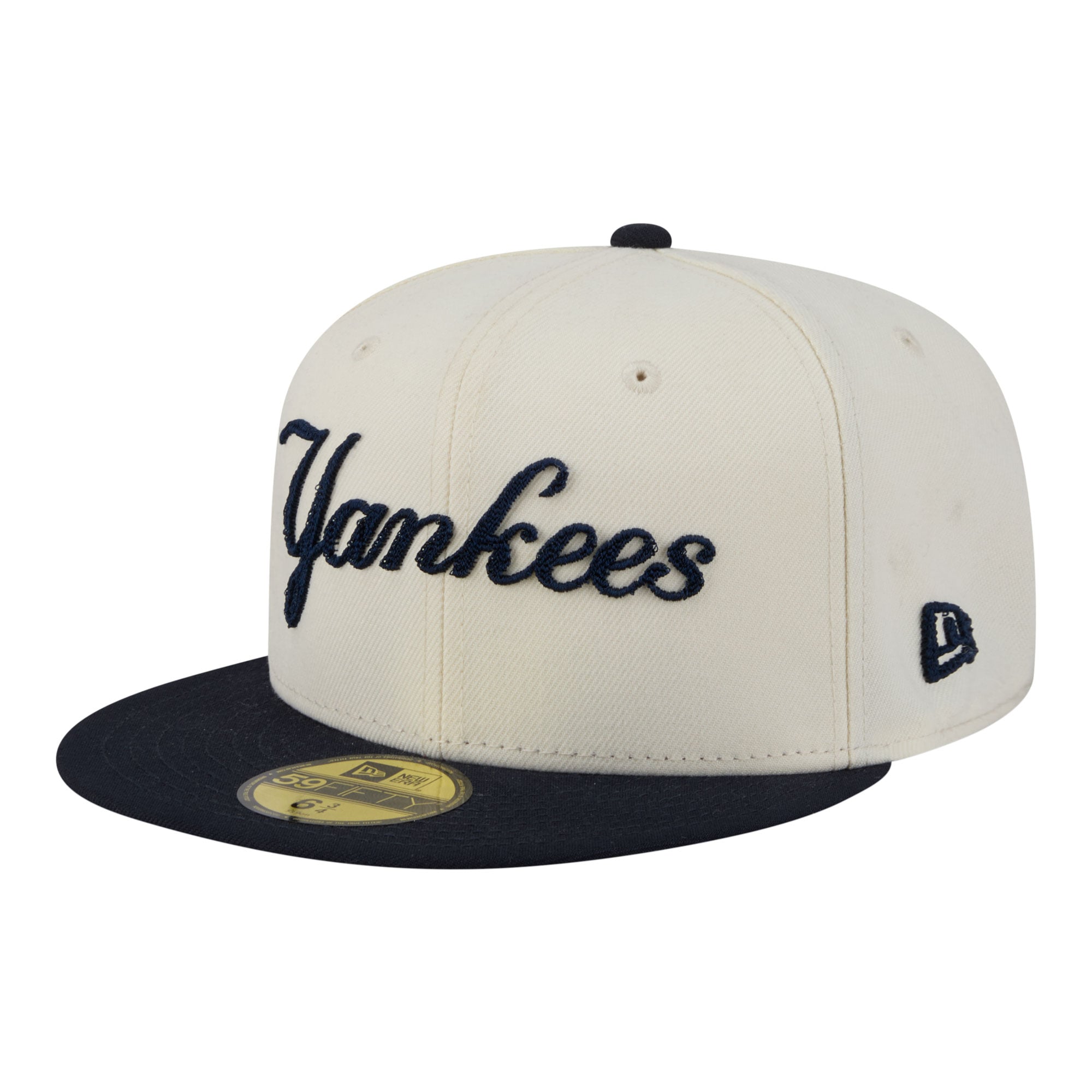 Men's New Era  Cream New York Yankees Two-Tone Stitch 59FIFTY Fitted Hat