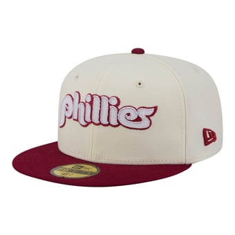 Men's New Era  Cream Philadelphia Phillies Two-Tone Stitch 59FIFTY Fitted Hat