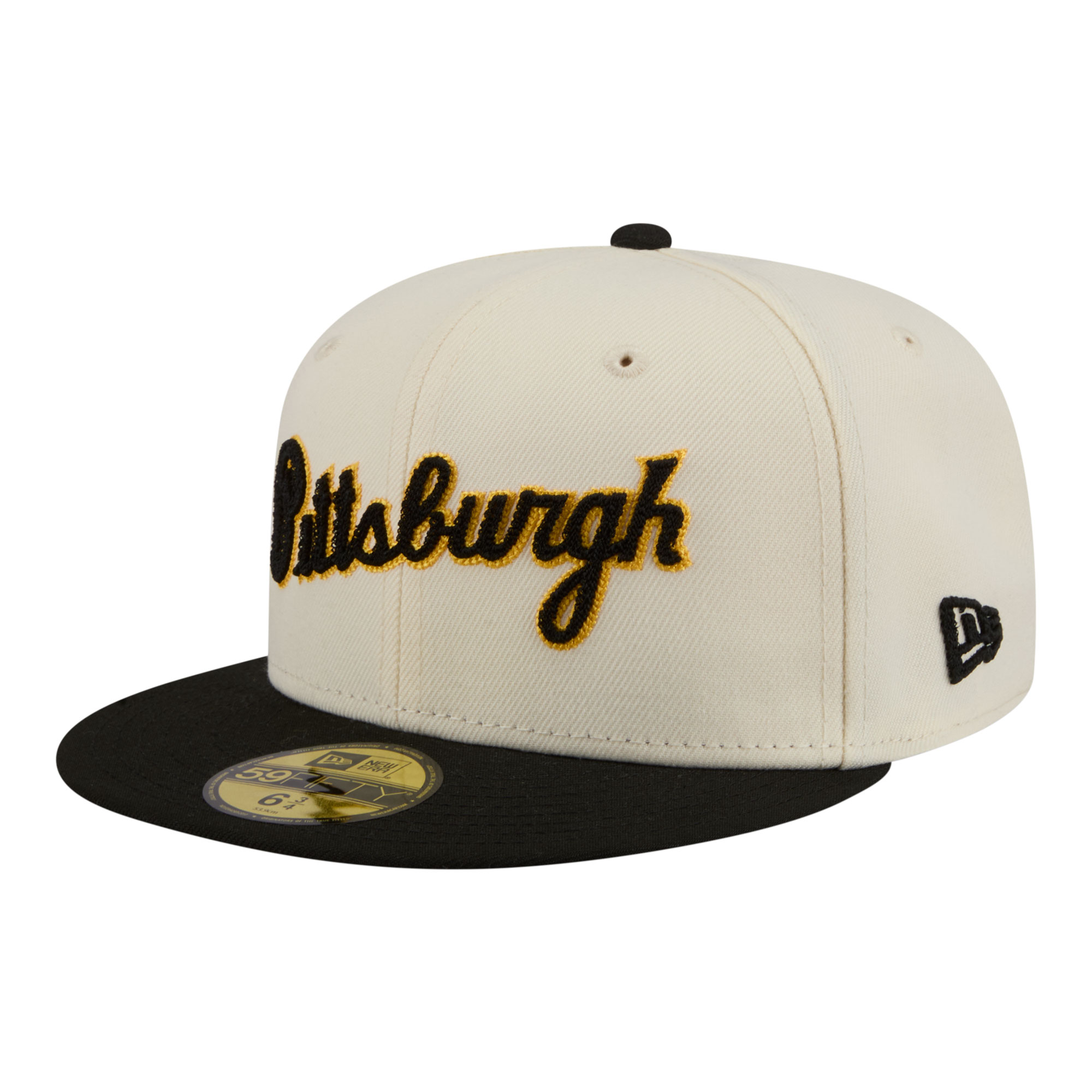 Men's New Era  Cream Pittsburgh Pirates Two-Tone Stitch 59FIFTY Fitted Hat