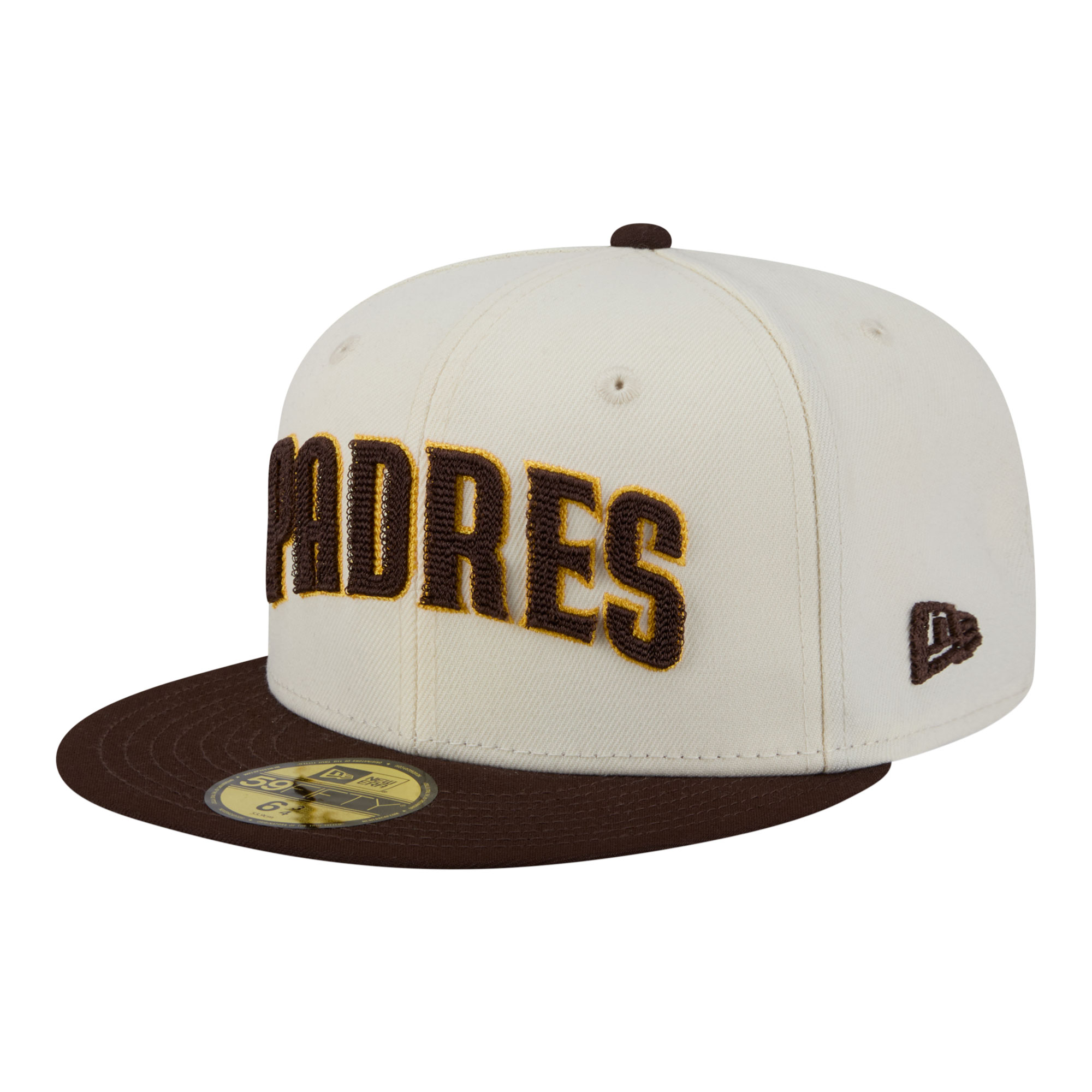 Men's New Era  Cream San Diego Padres Two-Tone Stitch 59FIFTY Fitted Hat