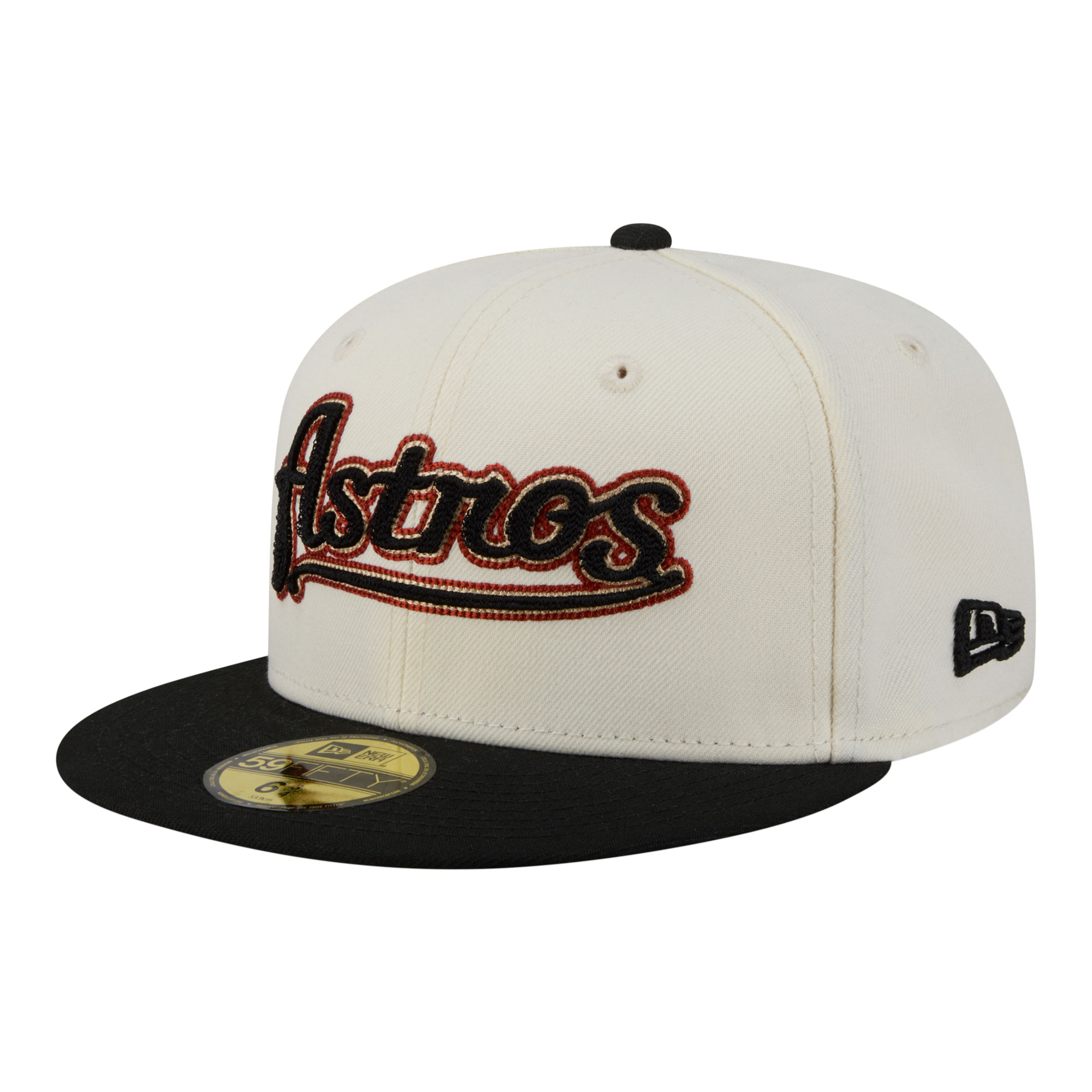 Men's New Era  Cream Houston Astros Two-Tone Stitch 59FIFTY Fitted Hat