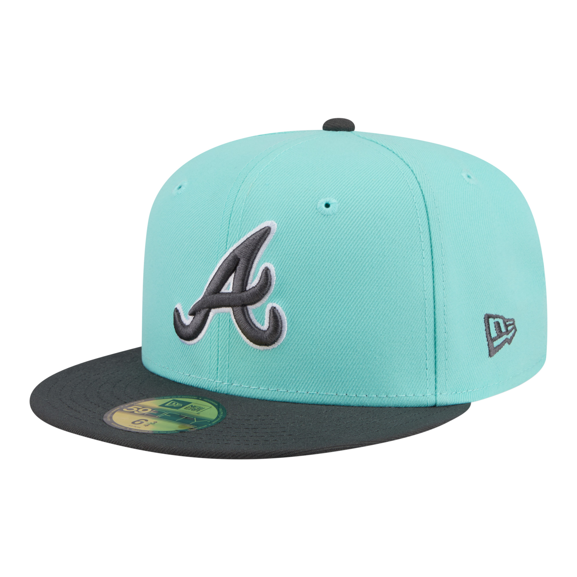 Men's New Era Turquoise/Charcoal Atlanta Braves Two-Tone Color Pack 59FIFTY Fitted Hat