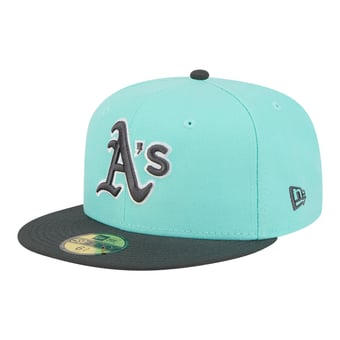 Men's New Era Turquoise/Charcoal Athletics Two-Tone Color Pack 59FIFTY Fitted Hat