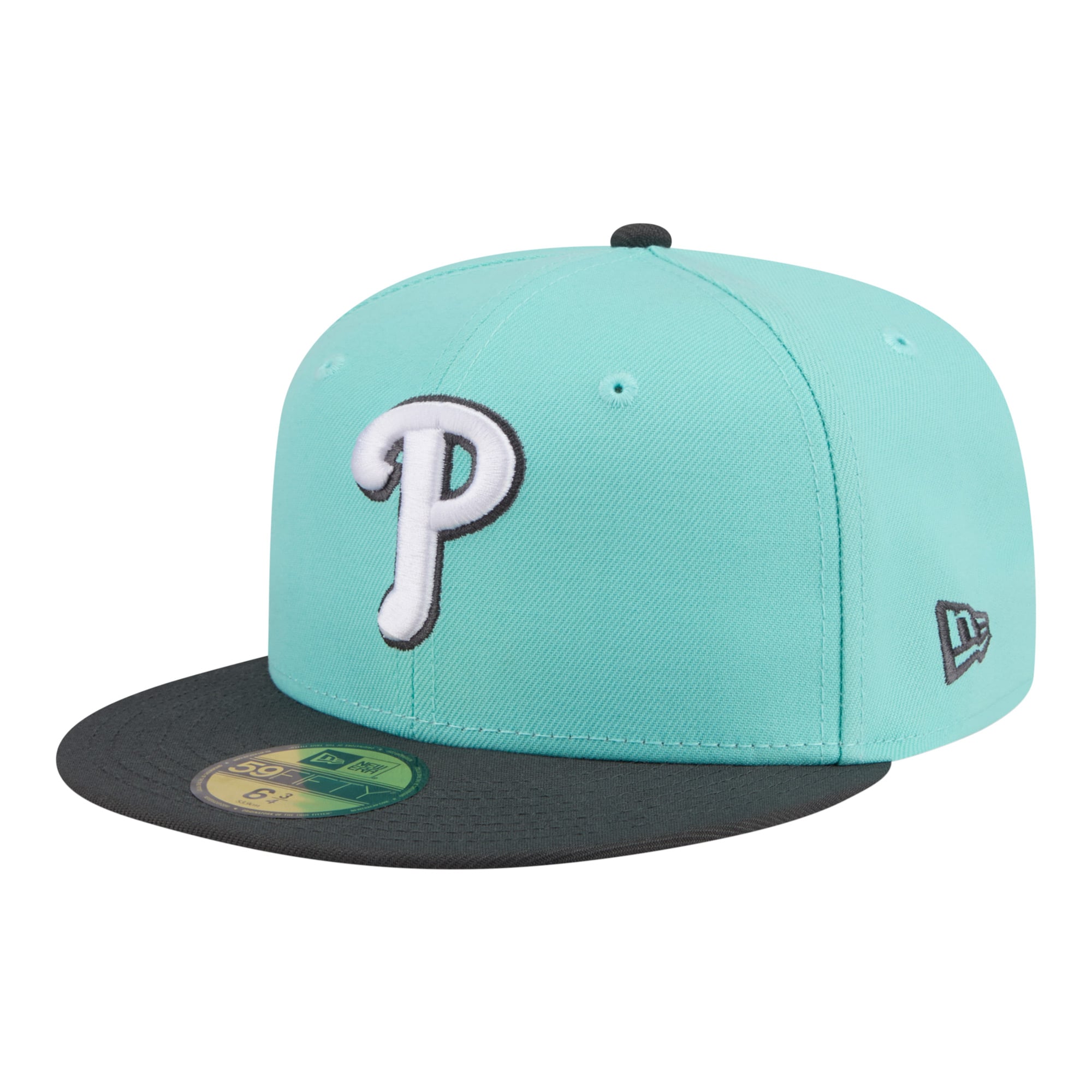 Men's New Era Turquoise/Charcoal Philadelphia Phillies Two-Tone Color Pack 59FIFTY Fitted Hat