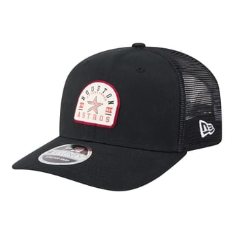 Men's New Era Black Houston Astros Throwback Contest 9SEVENTY Adjustable Trucker Hat