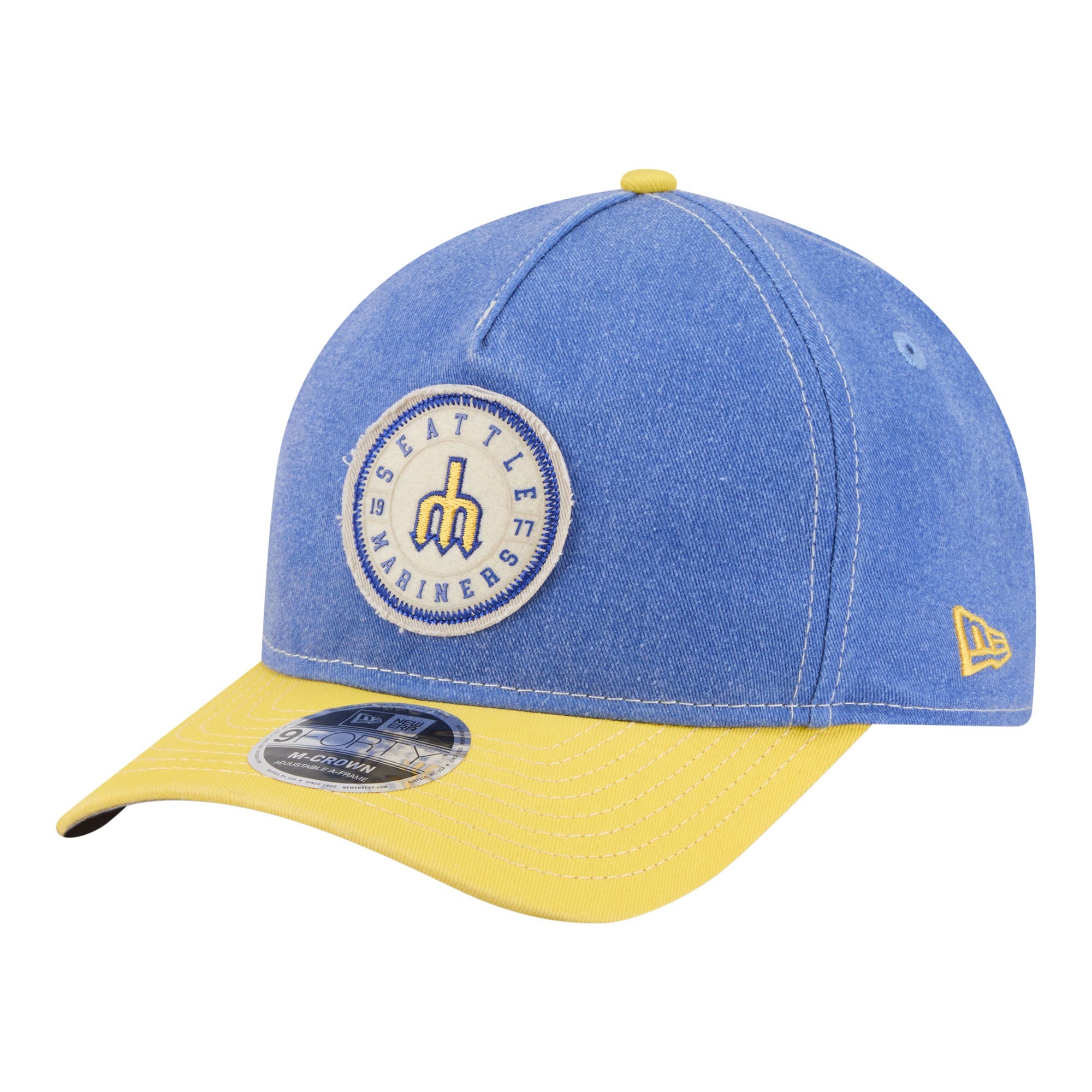 Men's New Era  Royal/Gold Seattle Mariners Felt M-Crown 9FORTY Adjustable Hat